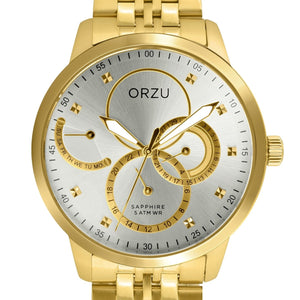 Orzu Watches - ORZU Multifunction Silver Dial Men's Watch