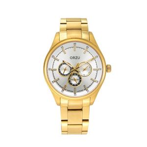 Orzu Watches - ORZU Multifunction White Dial Men's Watch