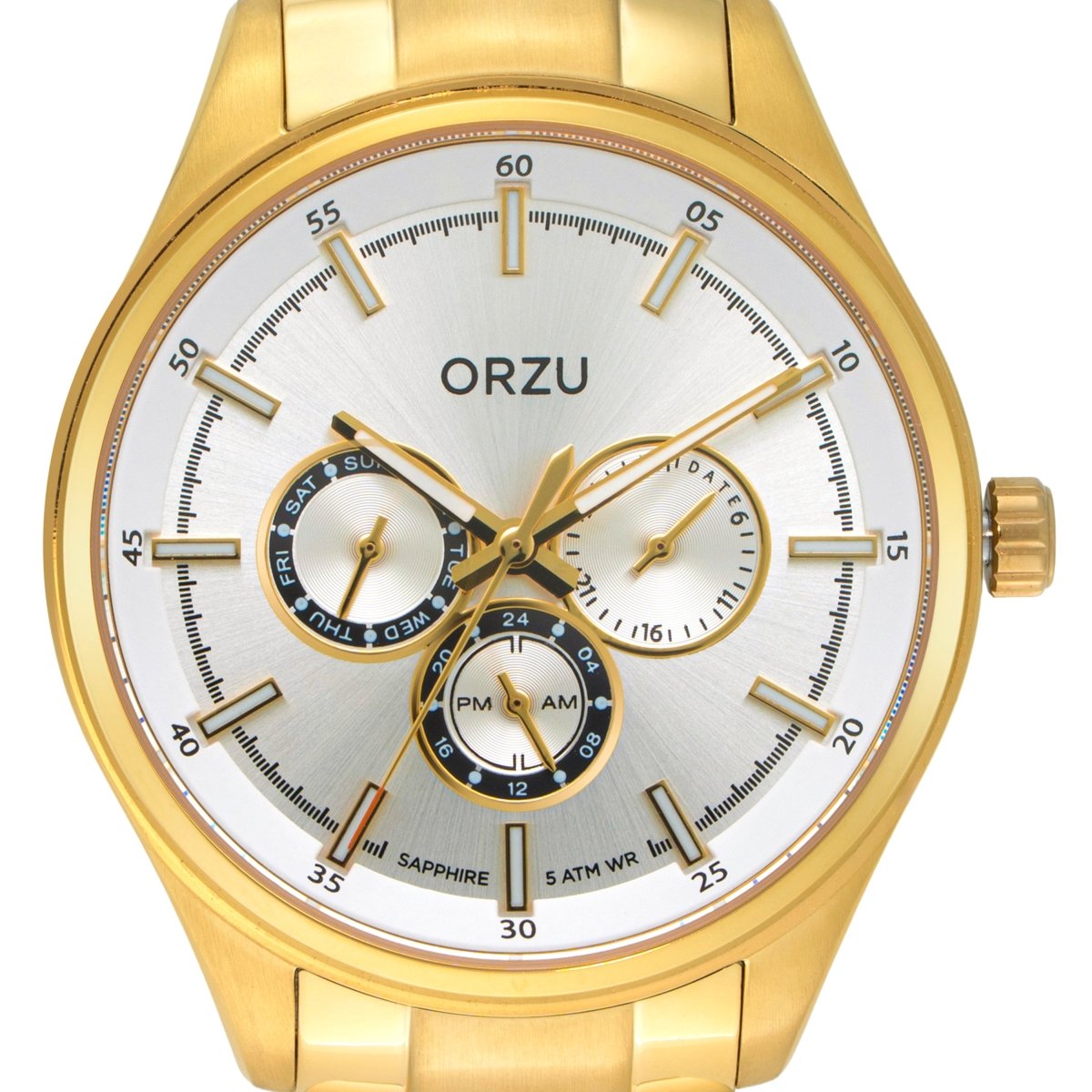 Orzu Watches - ORZU Multifunction White Dial Men's Watch