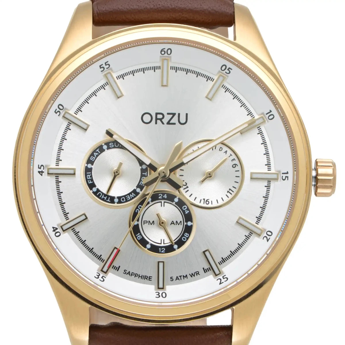 Orzu Watches - ORZU Multifunction White Dial Men's Watch