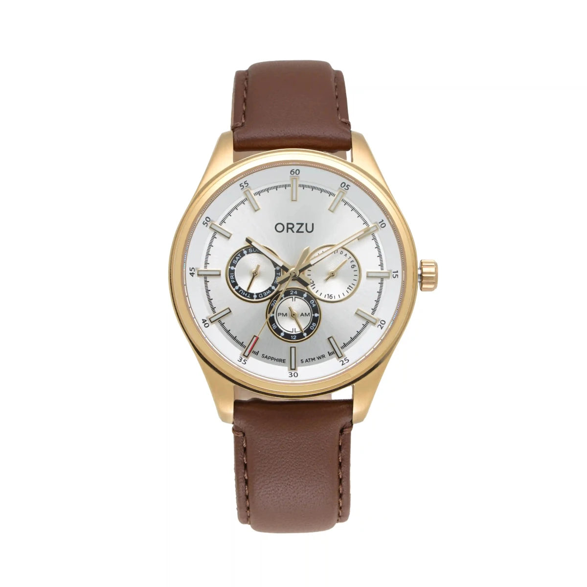 Orzu Watches - ORZU Multifunction White Dial Men's Watch