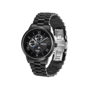 Orzu Watches - Sable Black Multifunction - Solid Stainless Steel