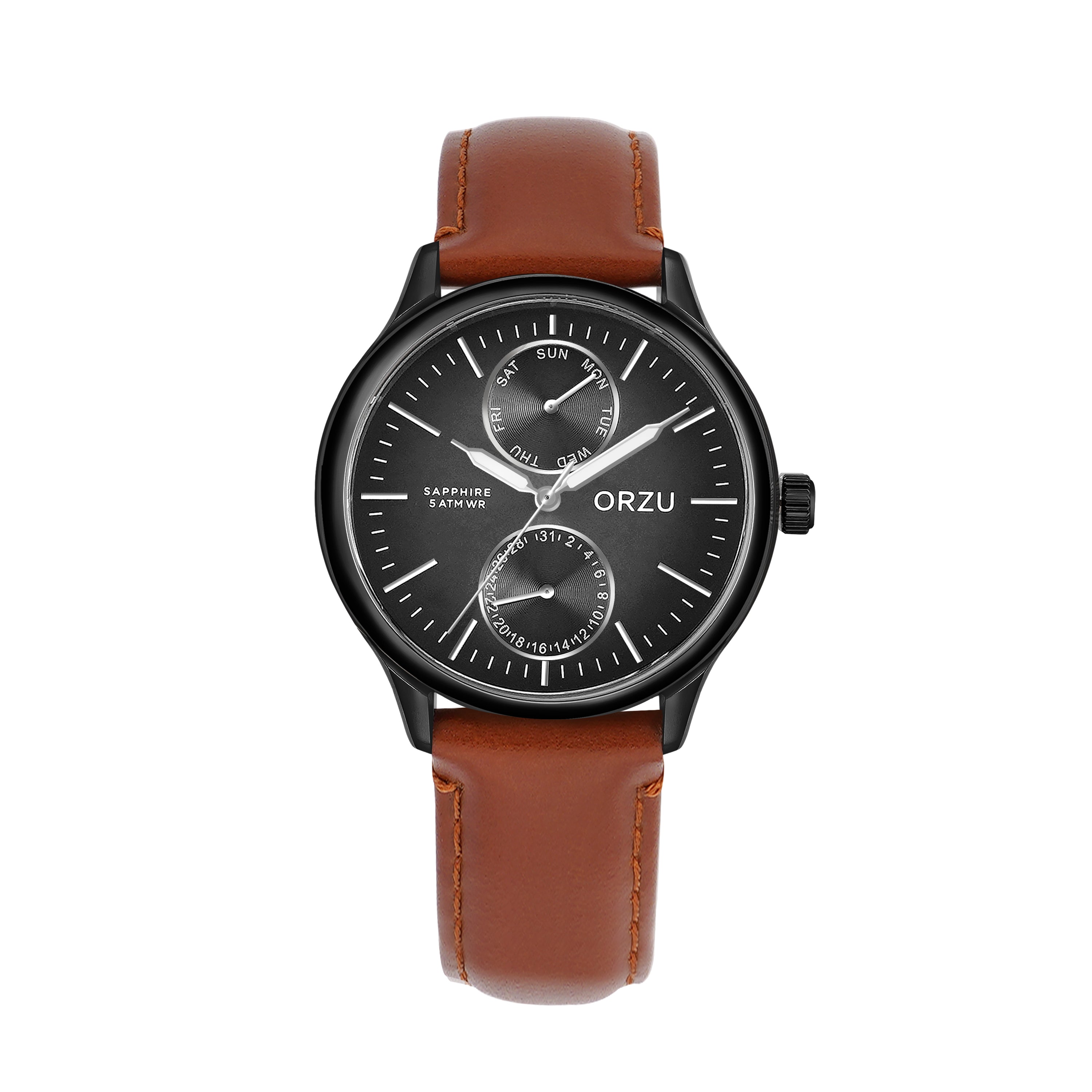 ORZU Multifunction Black Dial Men's Watch