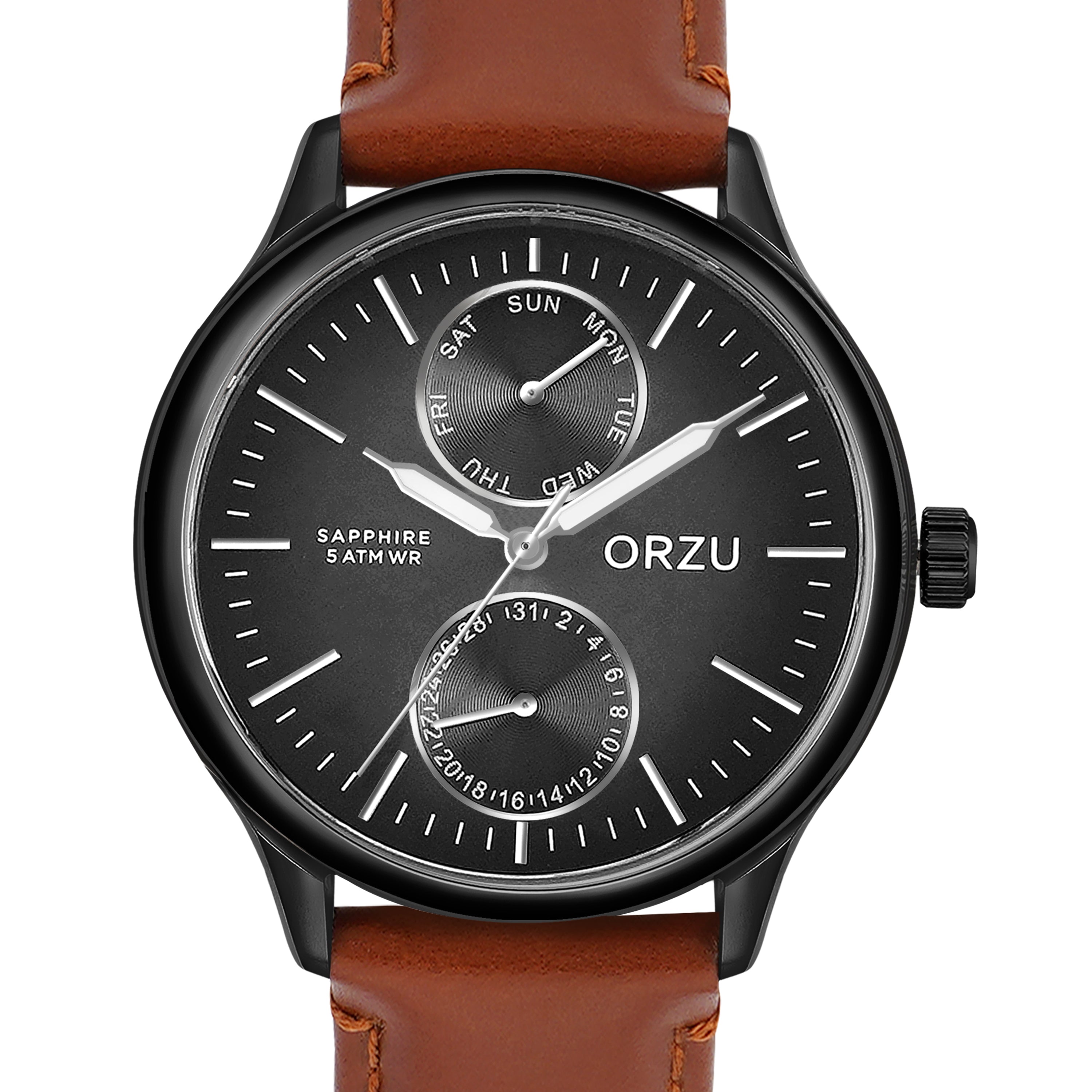 ORZU Multifunction Black Dial Men's Watch