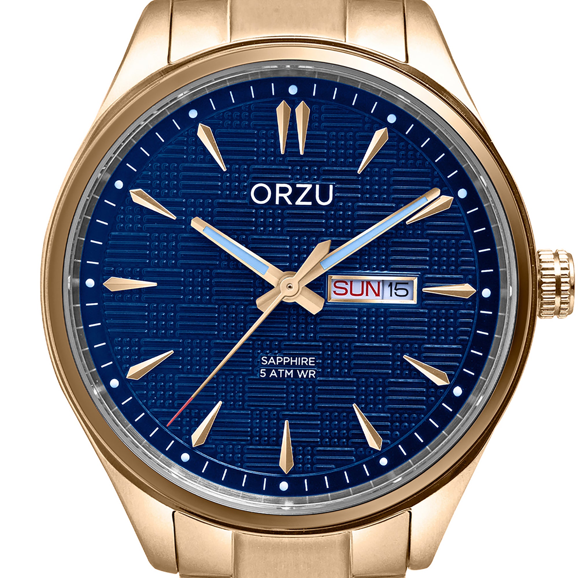 ORZU Analog Day Date Blue Dial Men's Watch