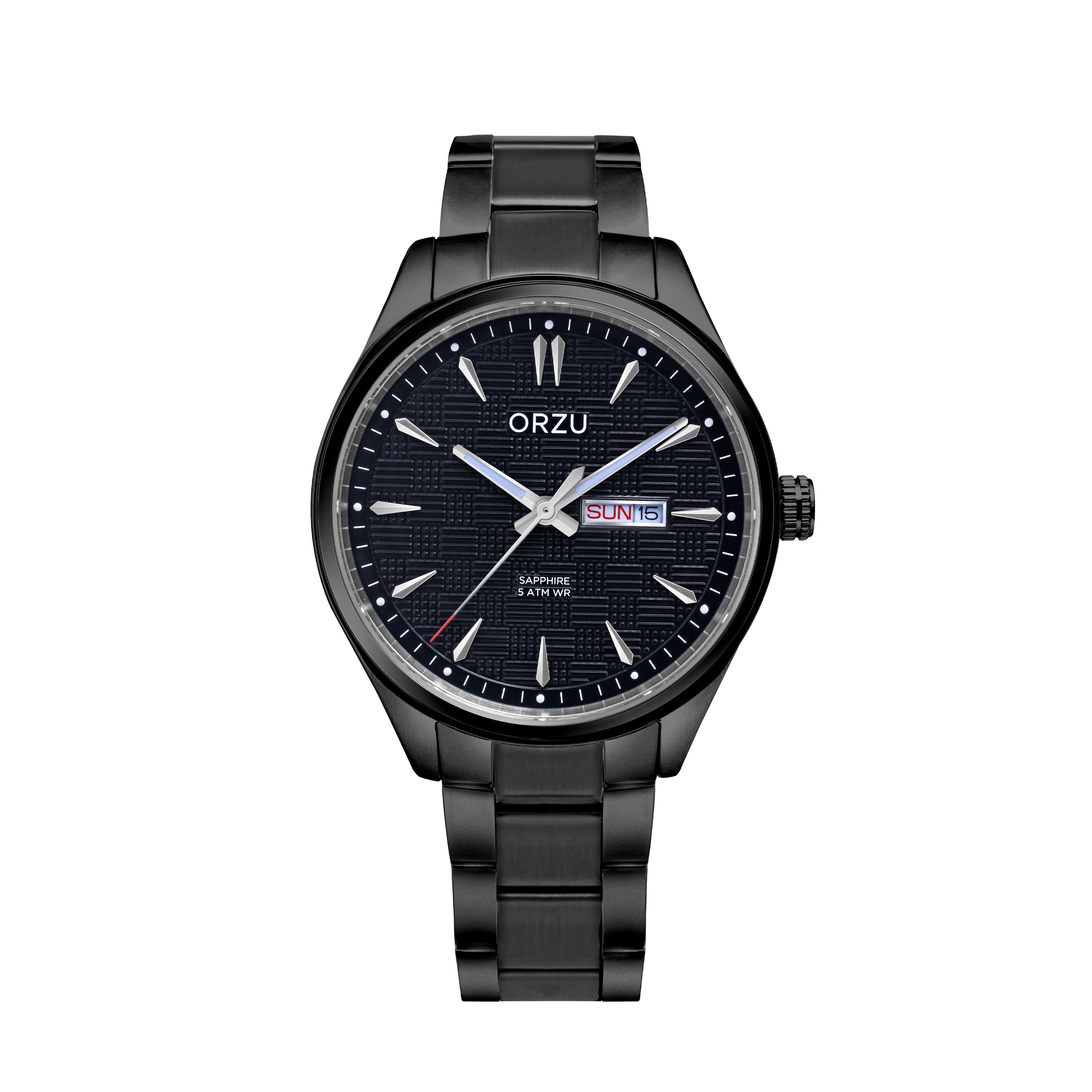 ORZU Analog Day Date Black Dial Men's Watch