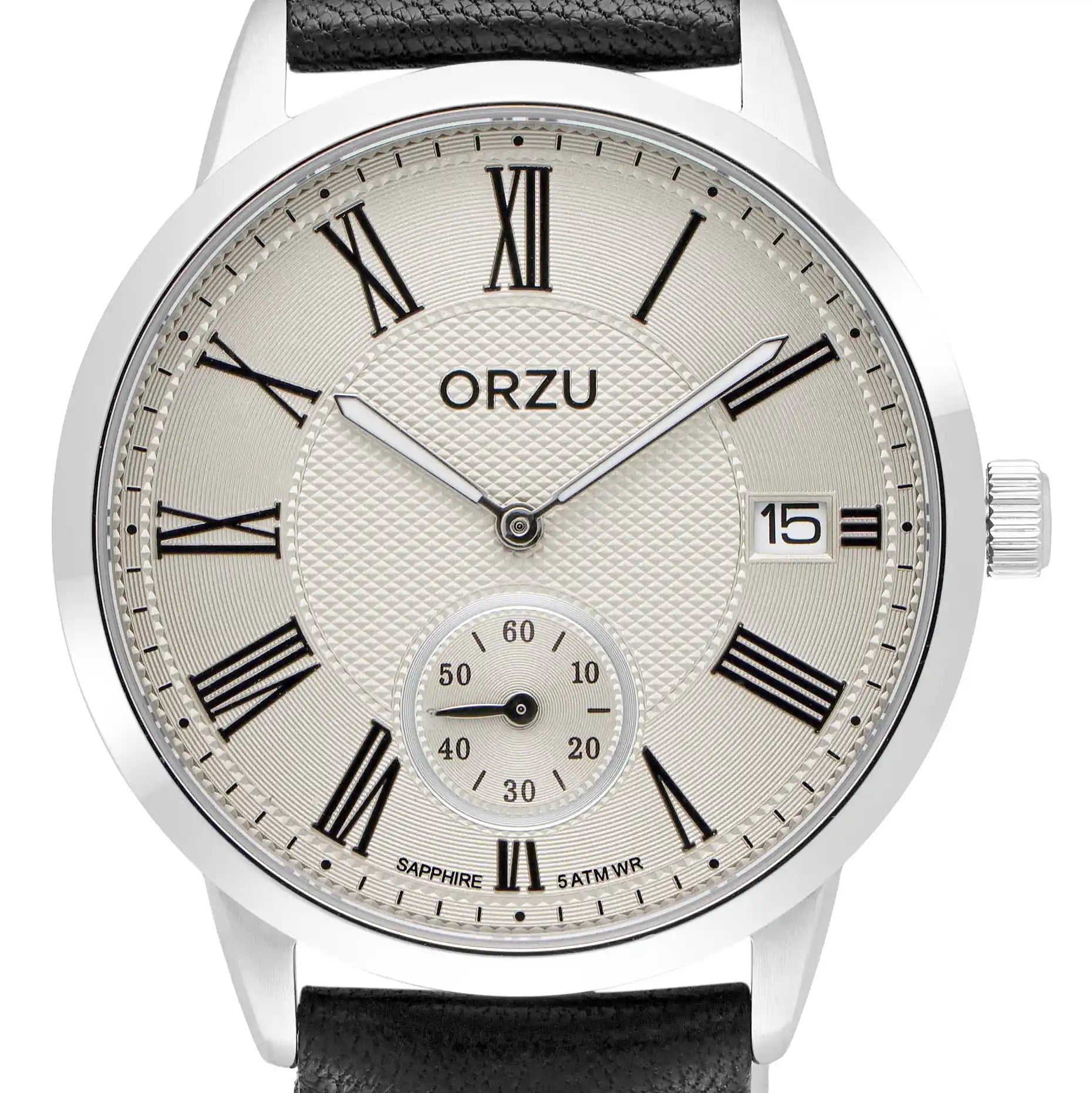 ORZU Analog Off Set White Dial Men's Watch