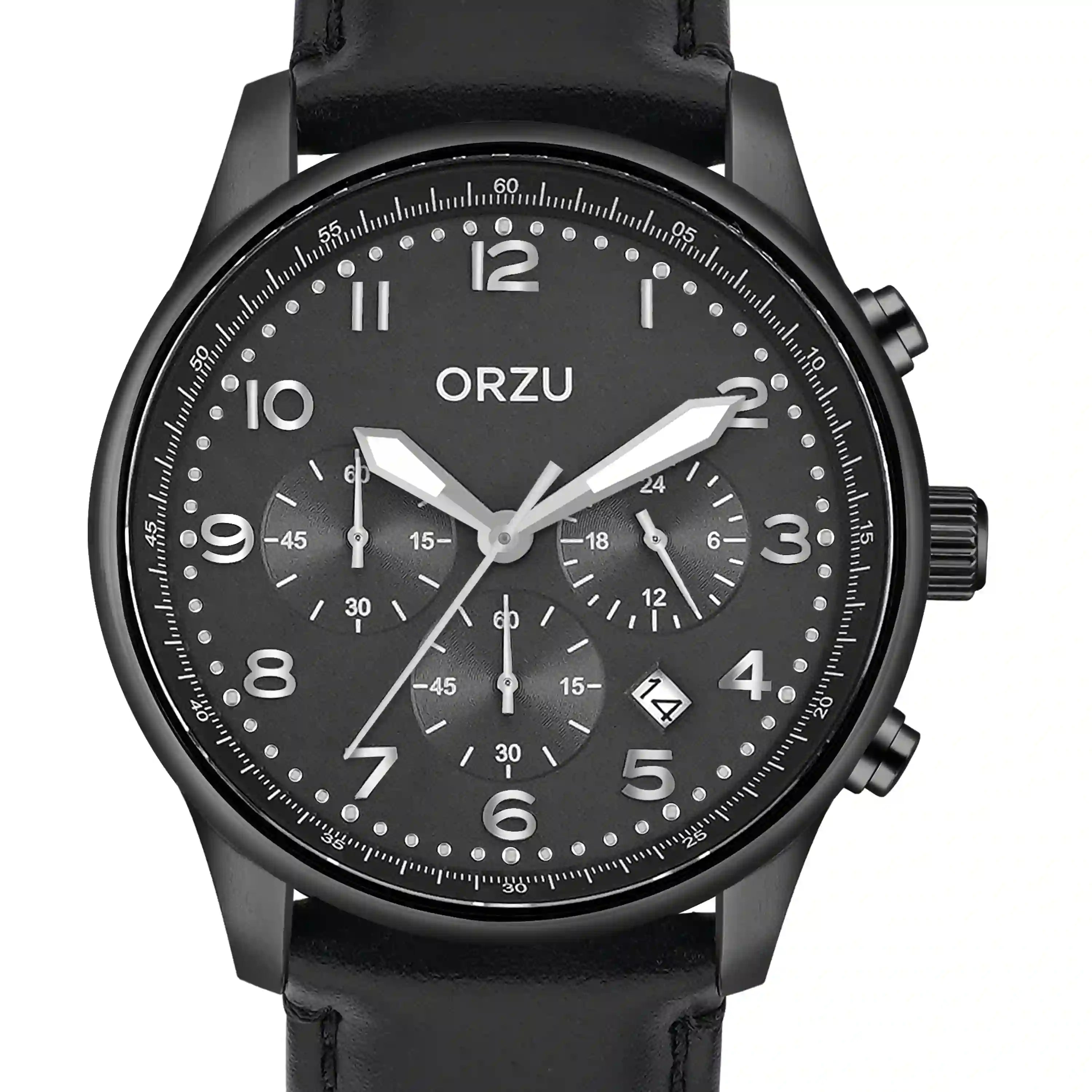 ORZU Chronograph Black Dial Men's Watch