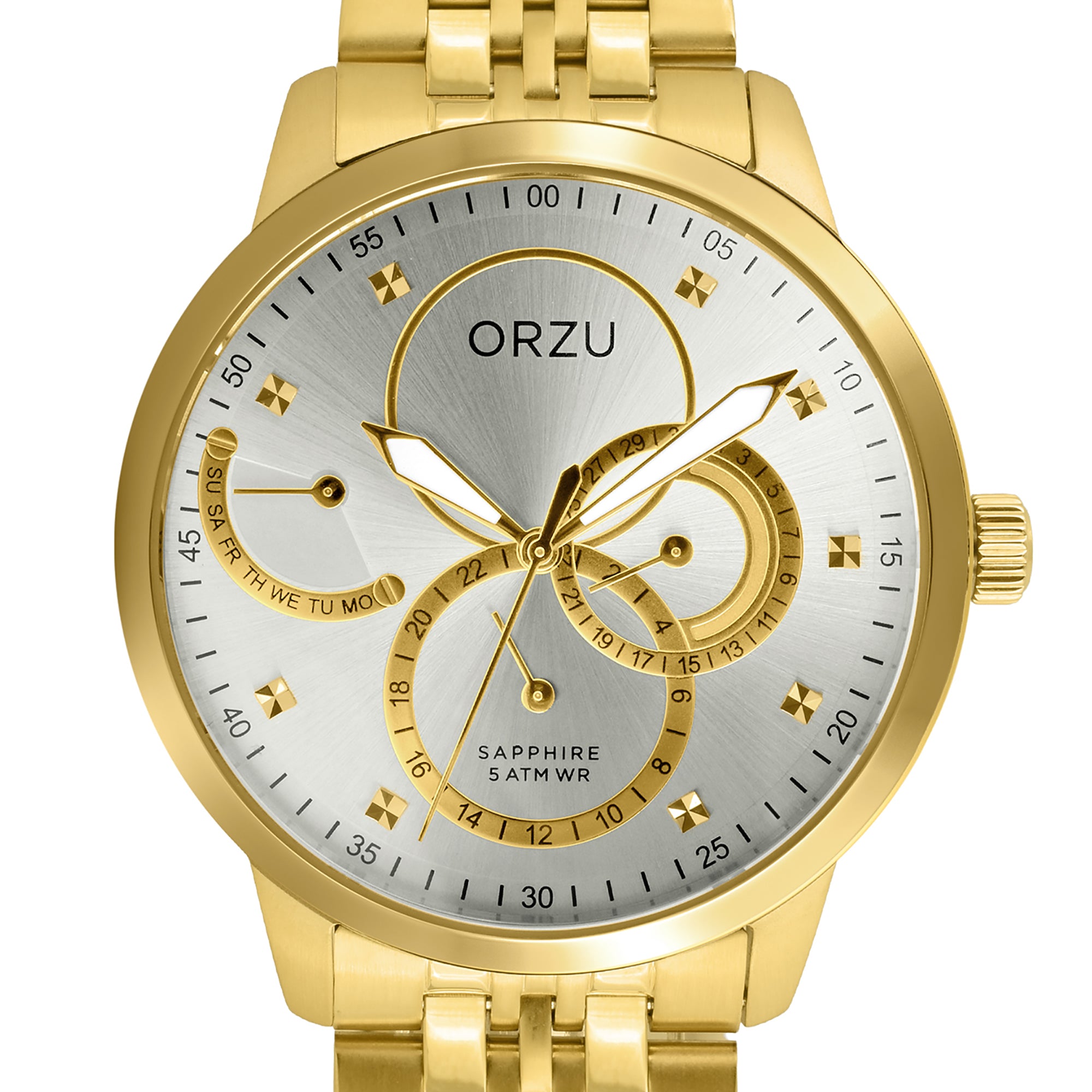 ORZU Multifunction Silver Dial Men's Watch