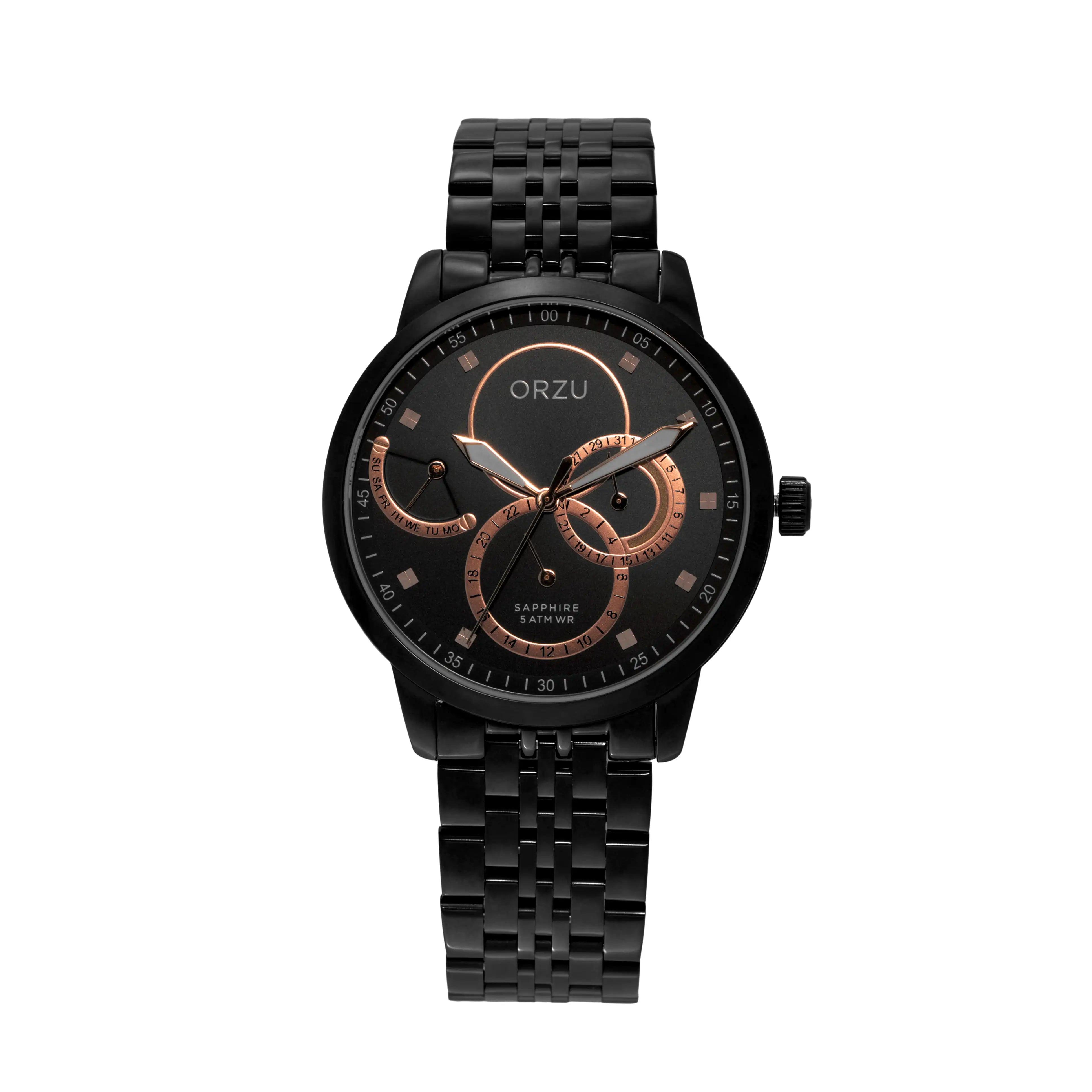 ORZU Multifunction Black Dial Men's Watch