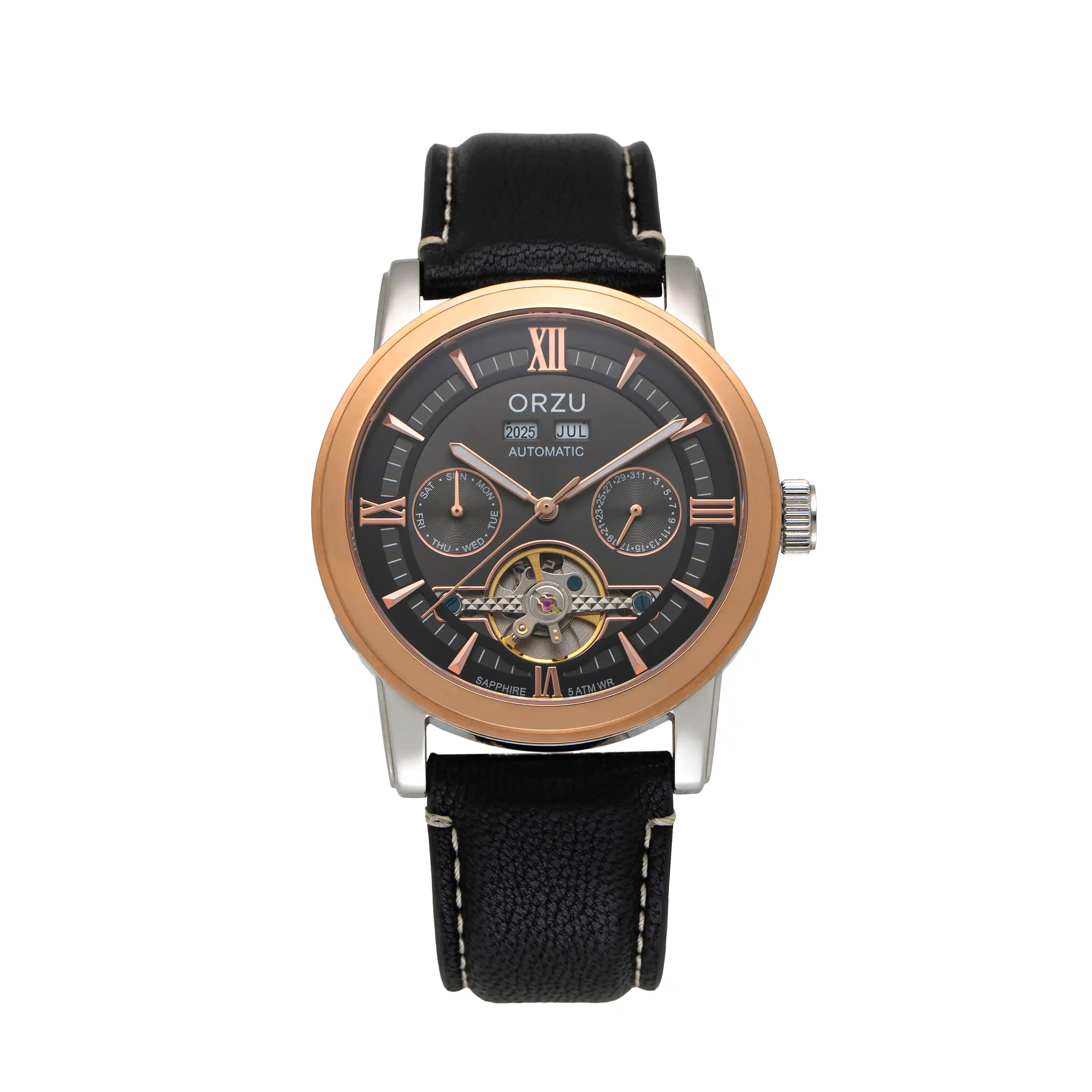 ORZU Automatic Black Dial Men's Watch