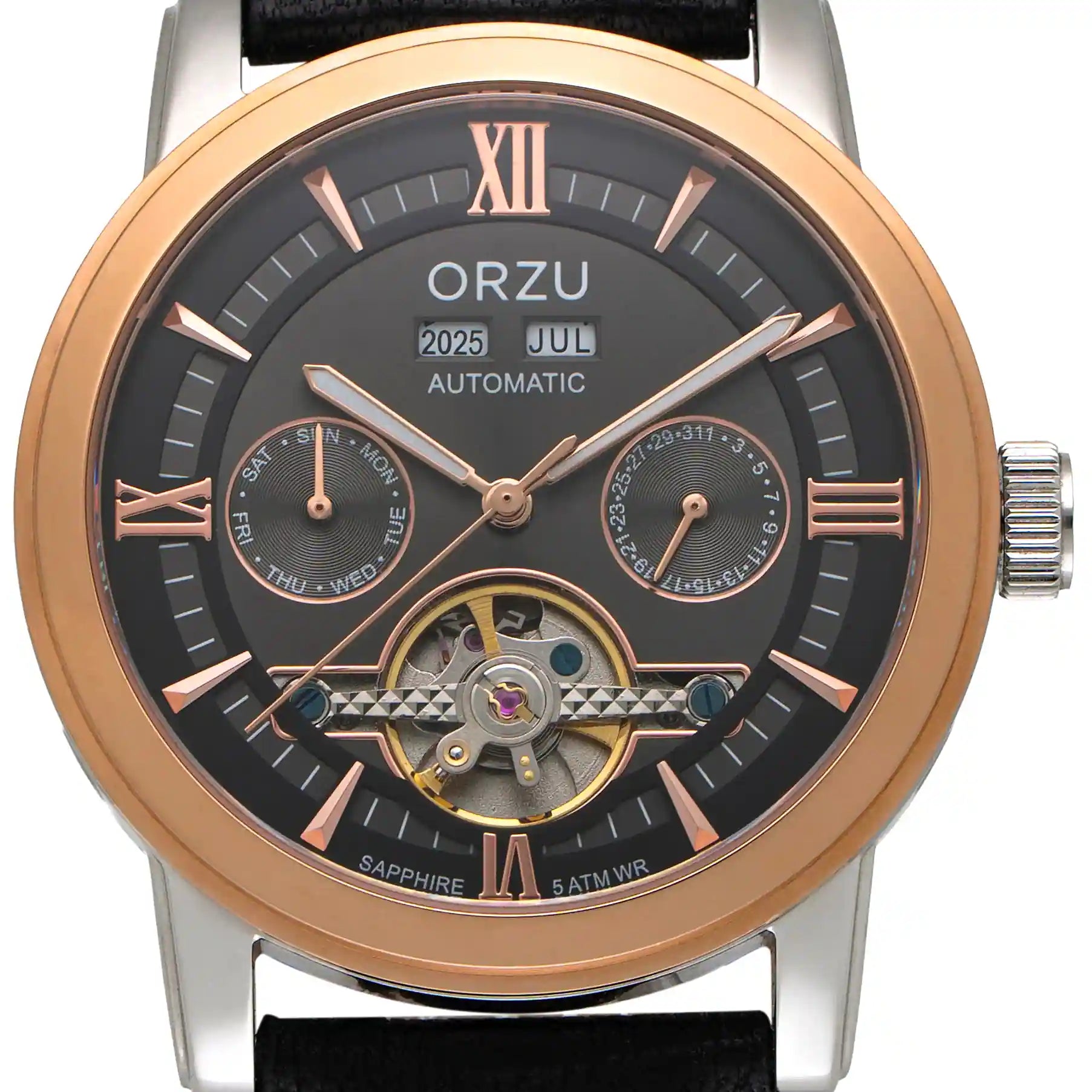 ORZU Automatic Black Dial Men's Watch