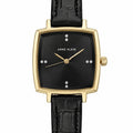Orzu Watches - Anne Klein Black Dial Black Leather Women's Watch