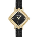Orzu Watches - Anne Klein Black Dial Black Leather Women's Watch