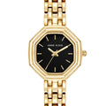 Orzu Watches - Anne Klein Black Dial Gold Stainless Steel Mesh Women's Watch (AK-5600BKGB)