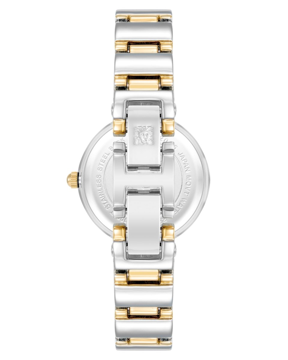 Orzu Watches - ANNE KLEIN Black Glossy Gold Two-Tone Metal Round Watch – AK-2435BKTT