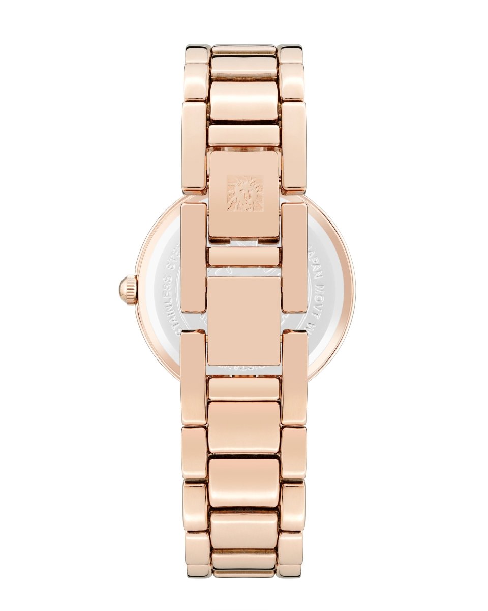 Orzu Watches - ANNE KLEIN Blush Mother-Of-Pearl Rose Gold Metal Round Watch – AK-1362BMRG
