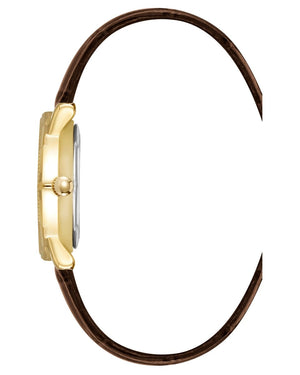 Orzu Watches - Anne Klein Gold Dial Brown Leather Women's Watch