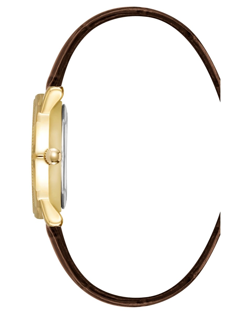 Orzu Watches - Anne Klein Gold Dial Brown Leather Women's Watch