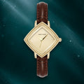 Orzu Watches - Anne Klein Gold Dial Brown Leather Women's Watch