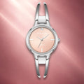 Orzu Watches - Anne Klein Light Pink Dial Silver Stainless Steel Mesh Women's Watch