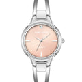 Orzu Watches - Anne Klein Light Pink Dial Silver Stainless Steel Mesh Women's Watch