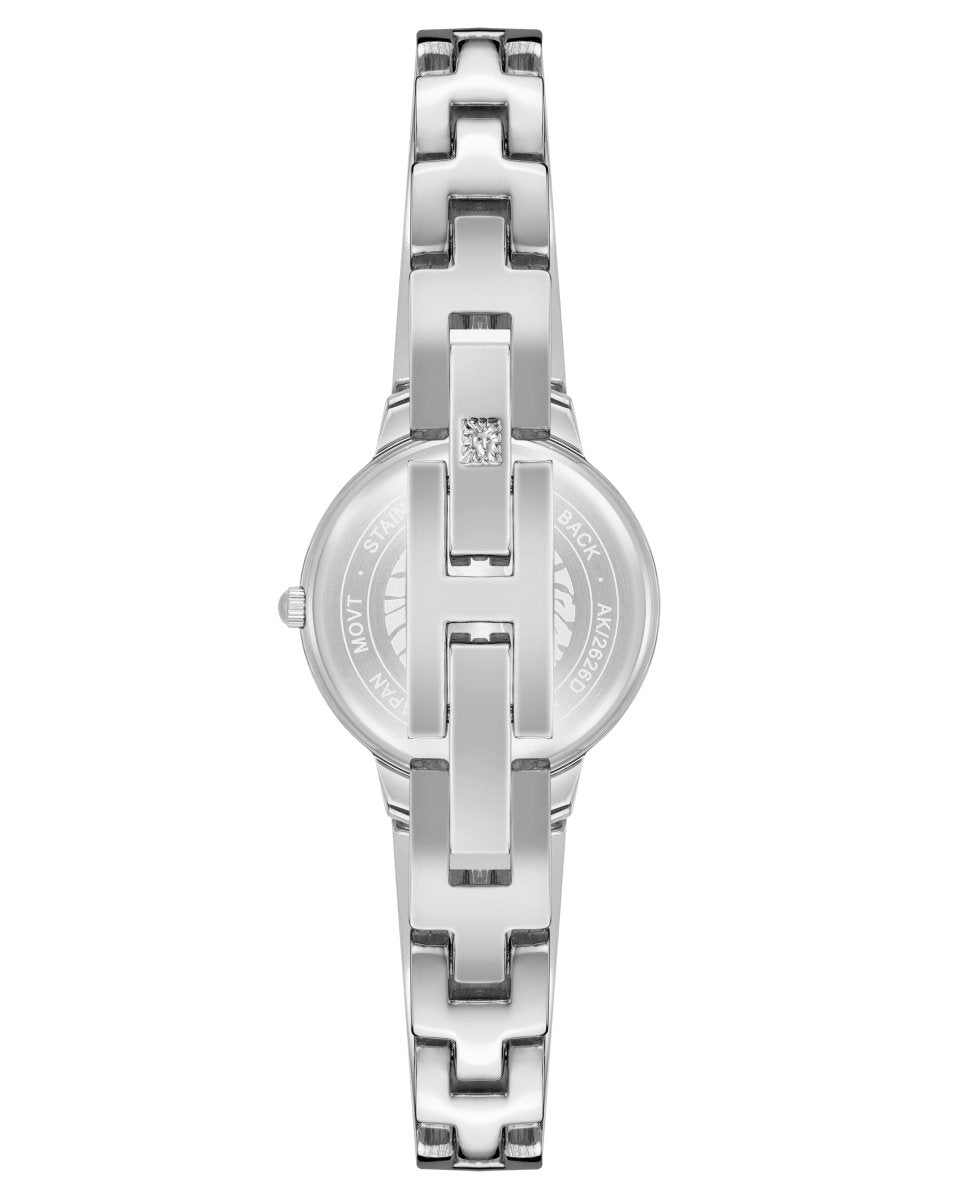 Orzu Watches - Anne Klein Purple Dial Silver Stainless Steel Mesh Women's Watch (AK-2627PRSV)