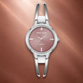 Orzu Watches - Anne Klein Purple Dial Silver Stainless Steel Mesh Women's Watch