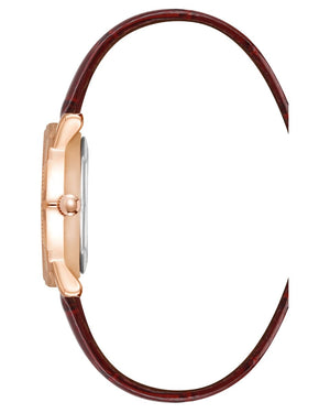 Orzu Watches - Anne Klein Rose Gold Dial Brown Leather Women's Watch