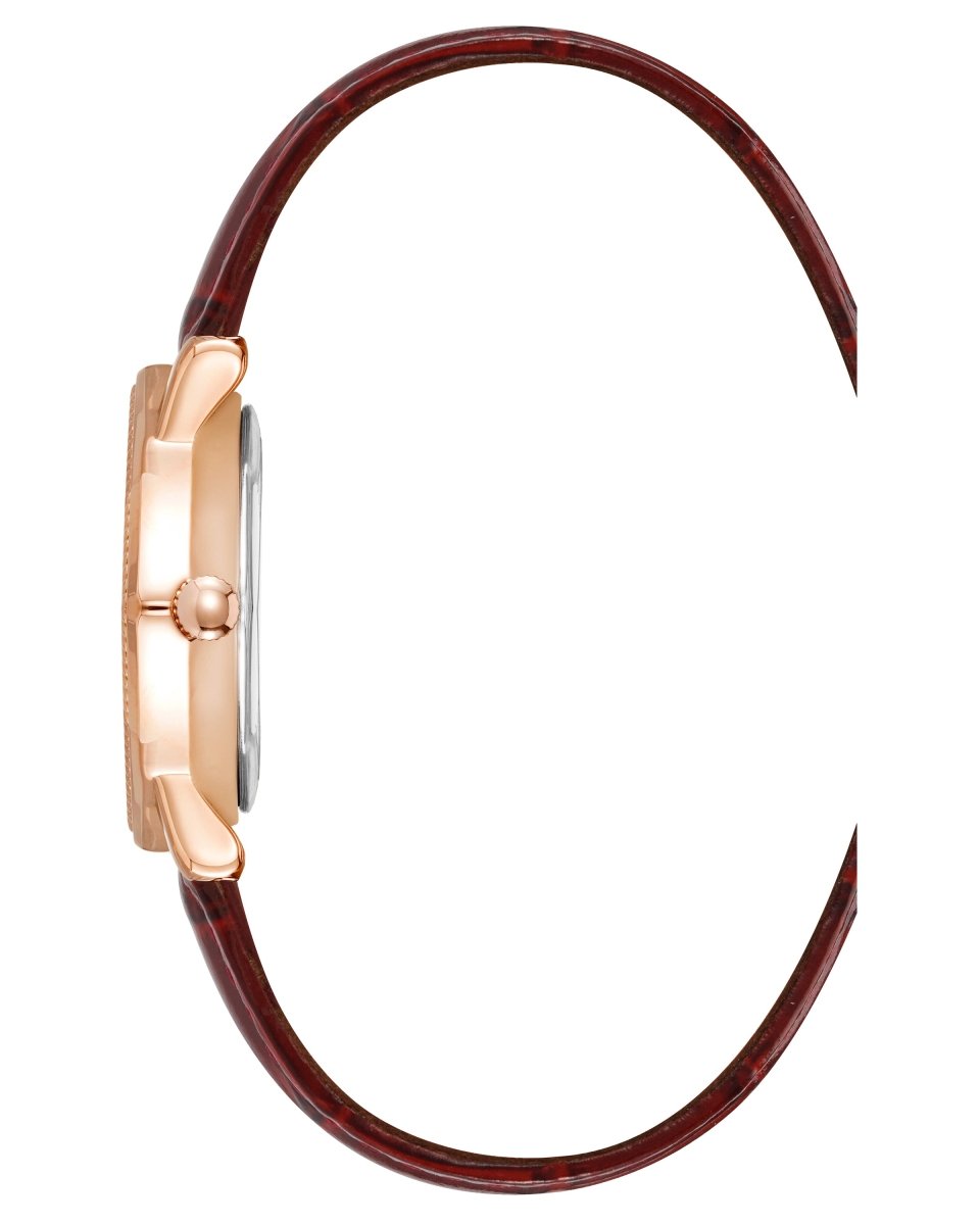 Orzu Watches - Anne Klein Rose Gold Dial Brown Leather Women's Watch