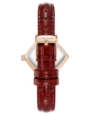 Orzu Watches - Anne Klein Rose Gold Dial Brown Leather Women's Watch