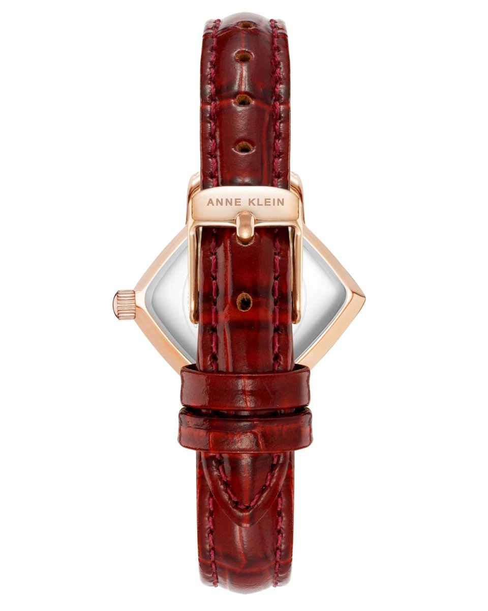 Orzu Watches - Anne Klein Rose Gold Dial Brown Leather Women's Watch