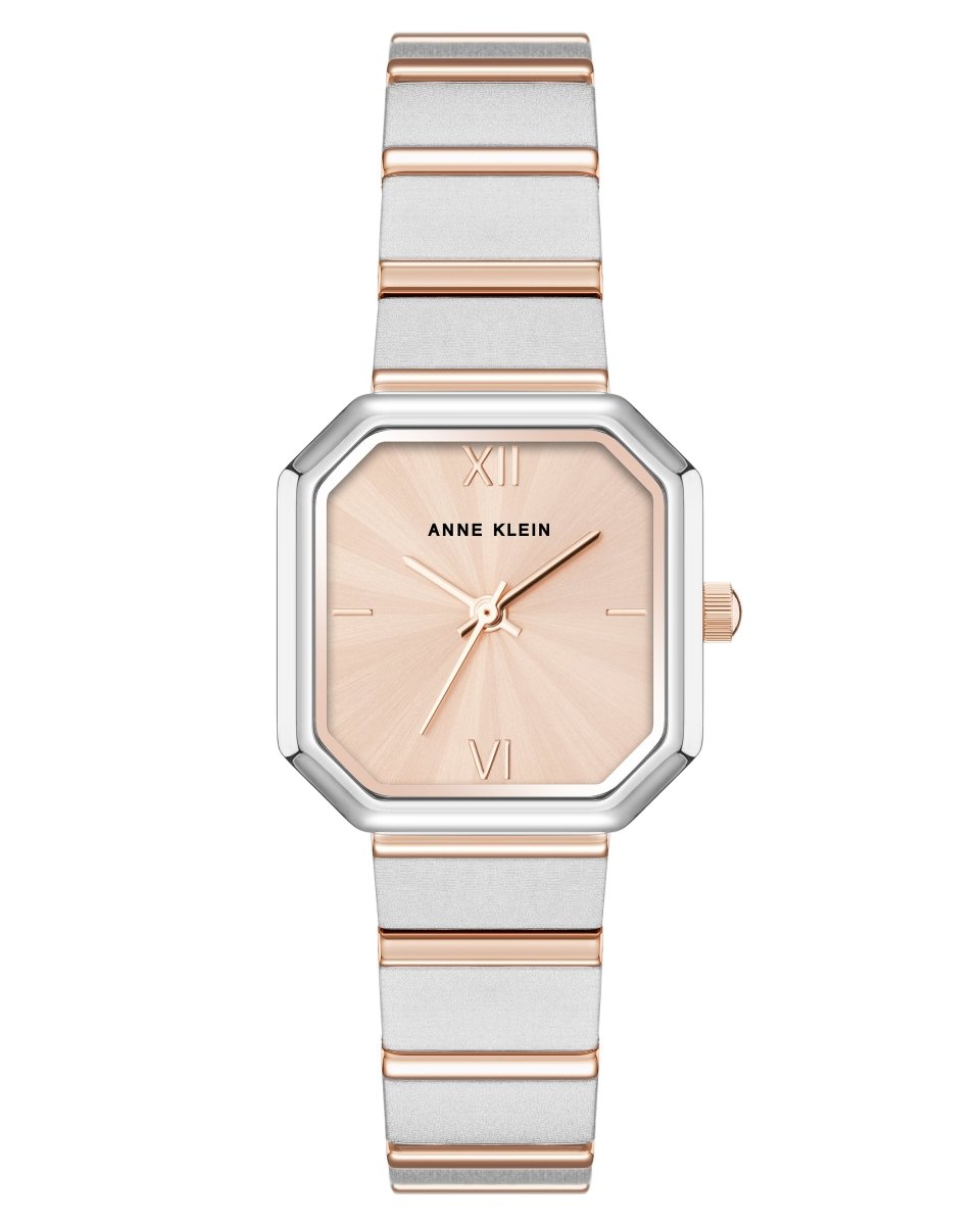 Orzu Watches - Anne Klein Rose Gold Dial Multicolor Stainless Steel Mesh Women's Watch (AK-5501RGRT)