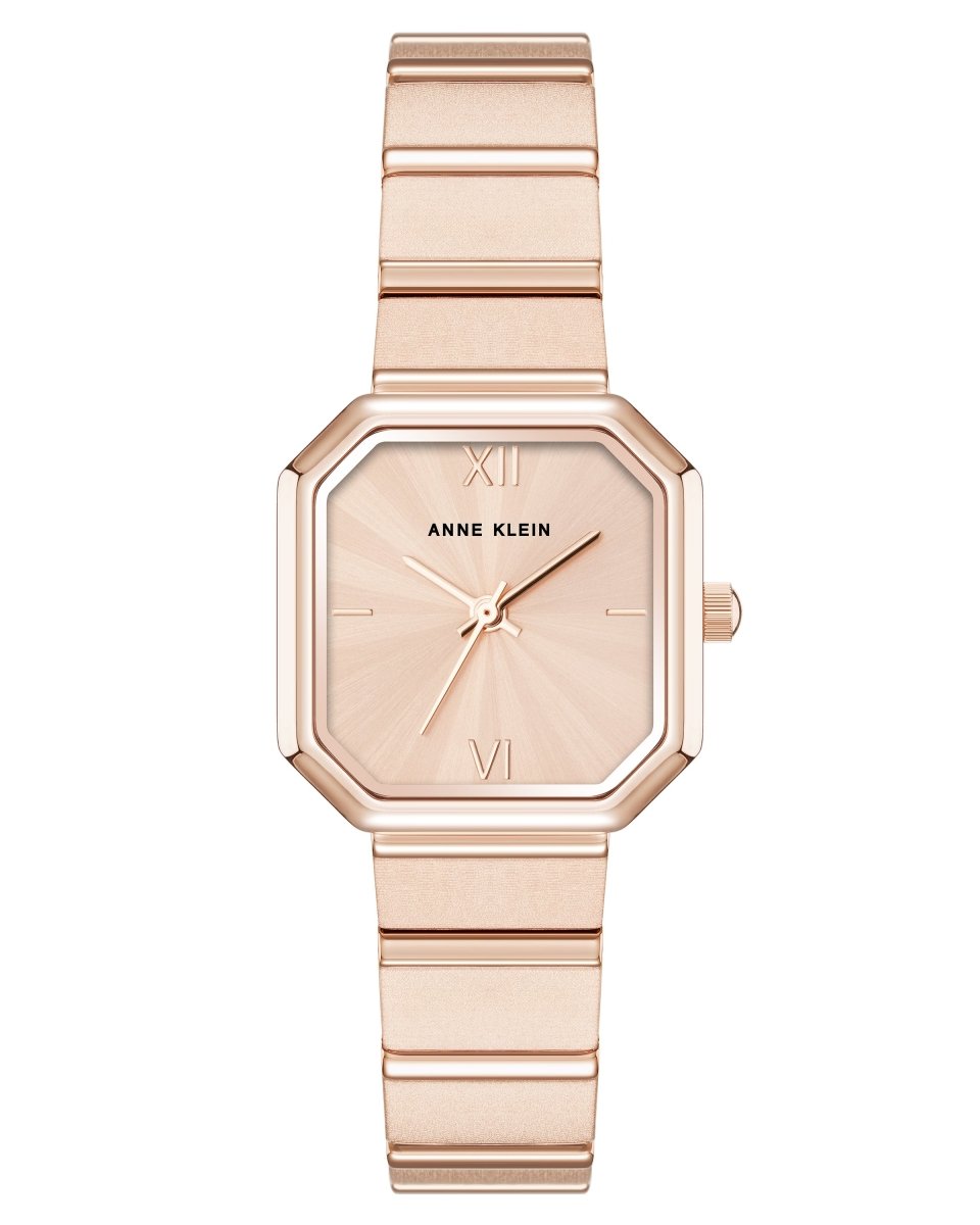 Orzu Watches - Anne Klein Rose Gold Dial Rose Gold Stainless Steel Mesh Women's Watch (AK-5500RGRG)