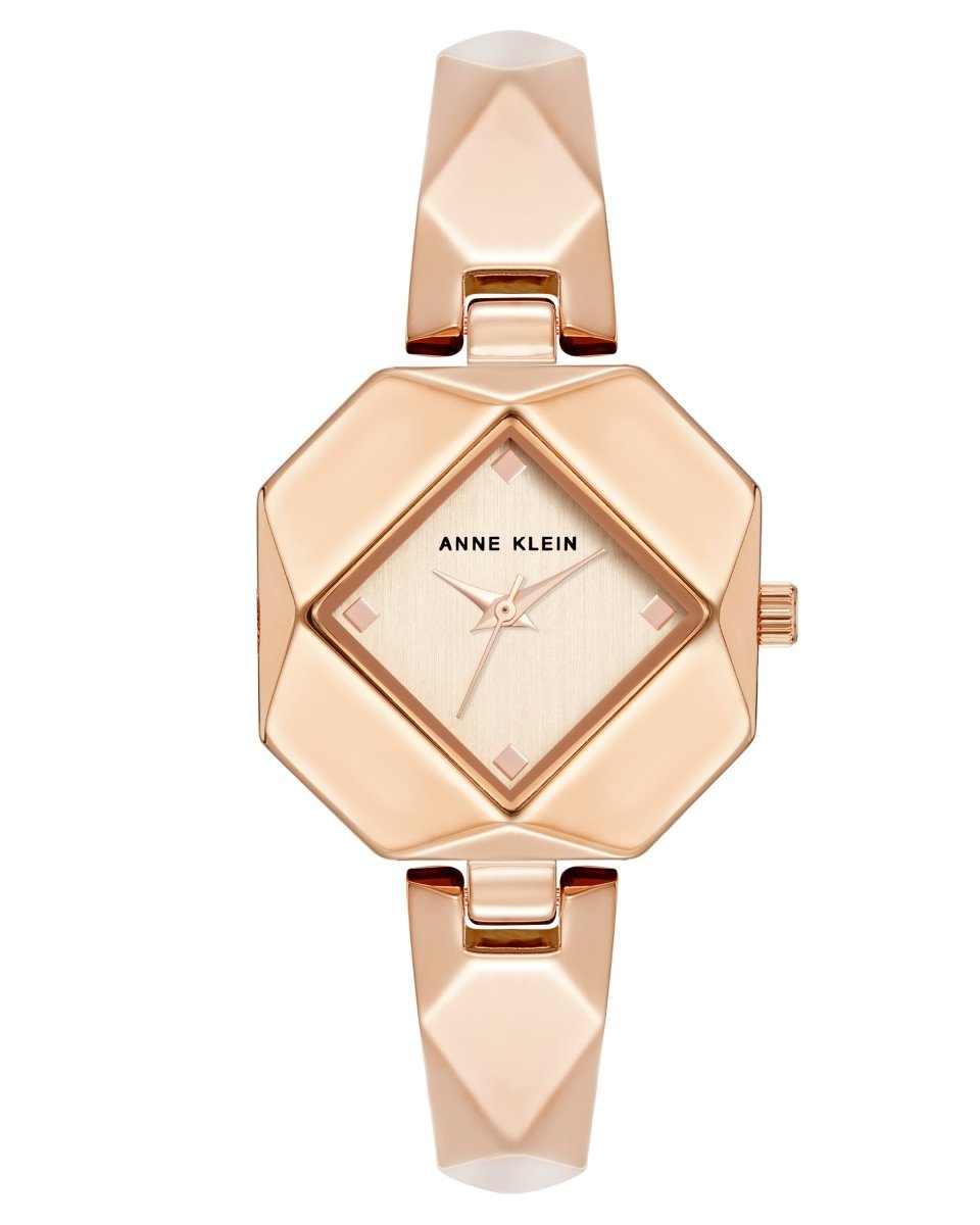 Orzu Watches - Anne Klein Rose Gold Dial Rose Gold Stainless Steel Mesh Women's Watch (AK-5598RGRG)