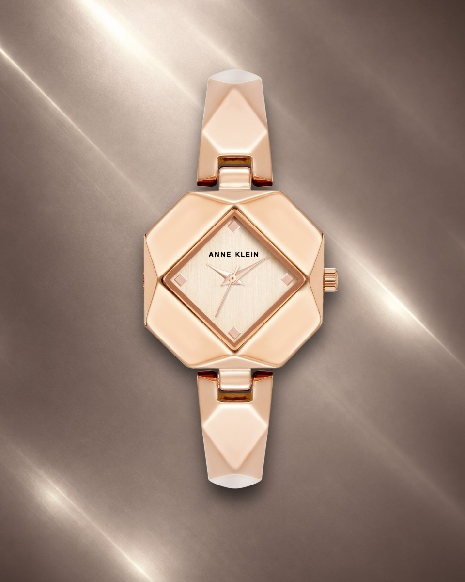 Orzu Watches - Anne Klein Rose Gold Dial Rose Gold Stainless Steel Mesh Women's Watch