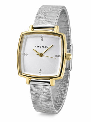 Orzu Watches - Anne Klein Silver Dial Silver Stainless Steel Mesh Women's Watch