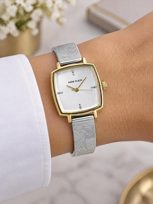 Orzu Watches - Anne Klein Silver Dial Silver Stainless Steel Mesh Women's Watch