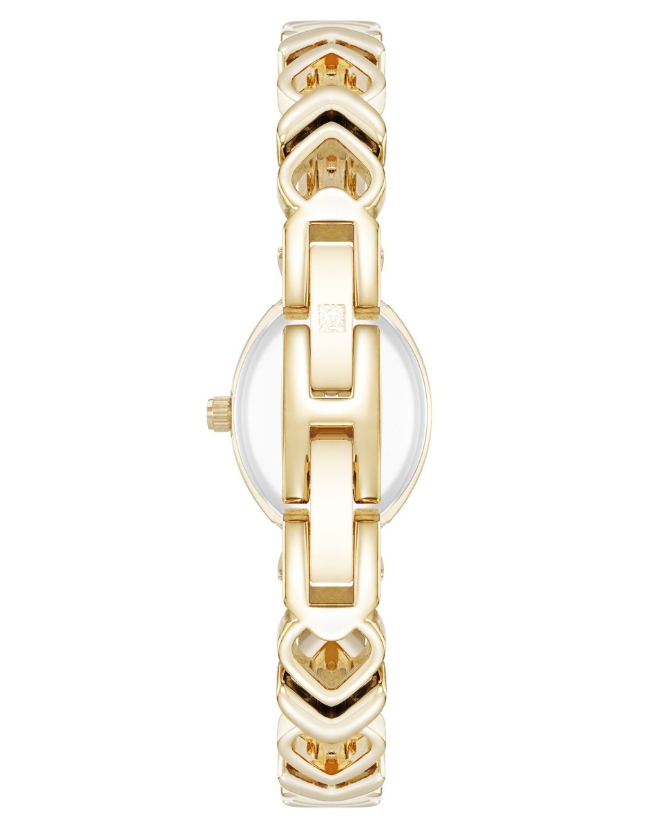 Orzu Watches - ANNE KLEIN White Mother-Of-Pearl Gold Tone Metal Oval Watch – AK-5628MPGB