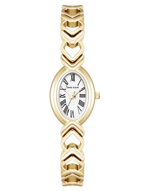 Orzu Watches - ANNE KLEIN White Mother-Of-Pearl Gold Tone Metal Oval Watch – AK-5628MPGB
