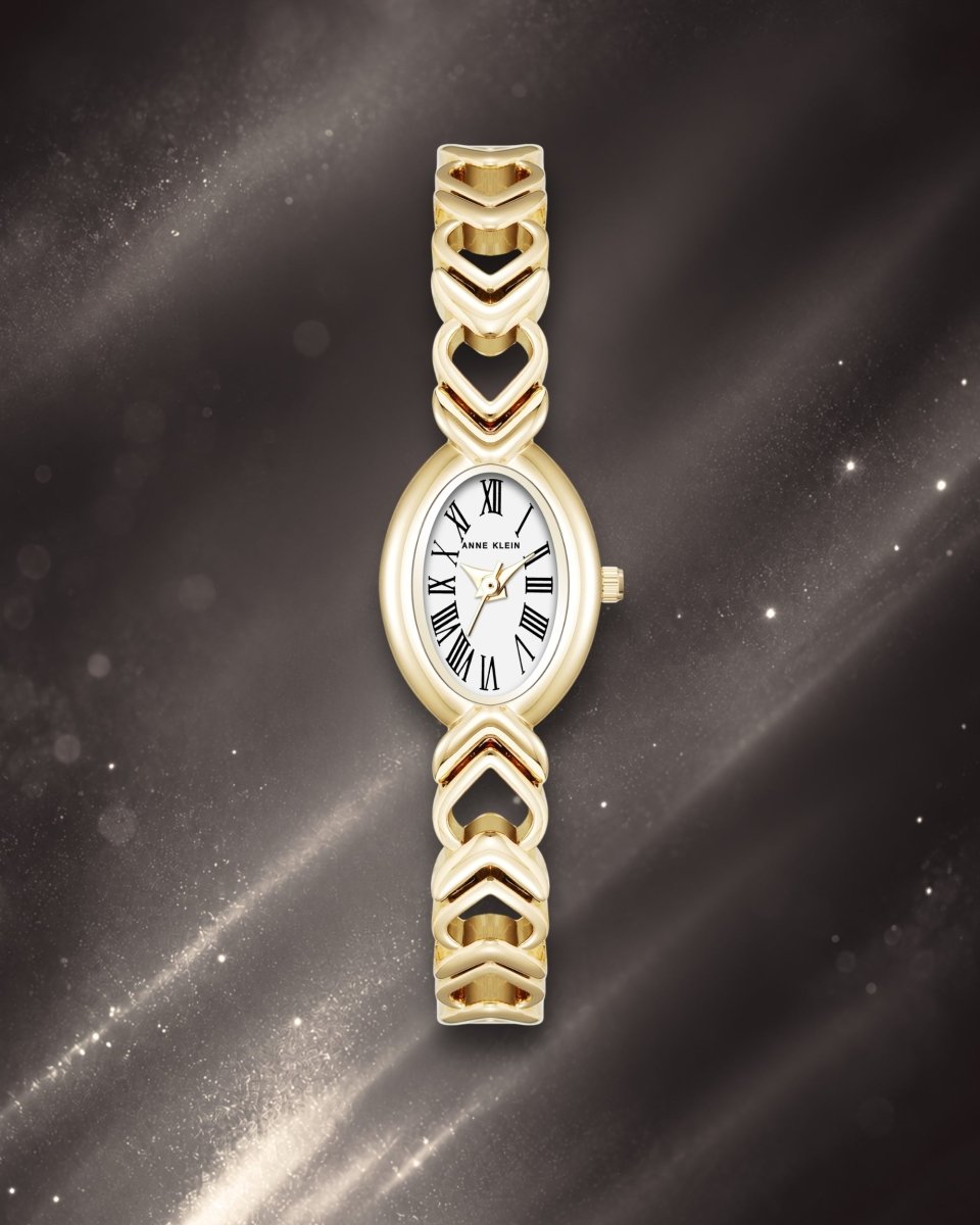 Orzu Watches - ANNE KLEIN White Mother-Of-Pearl Gold Tone Metal Oval Watch