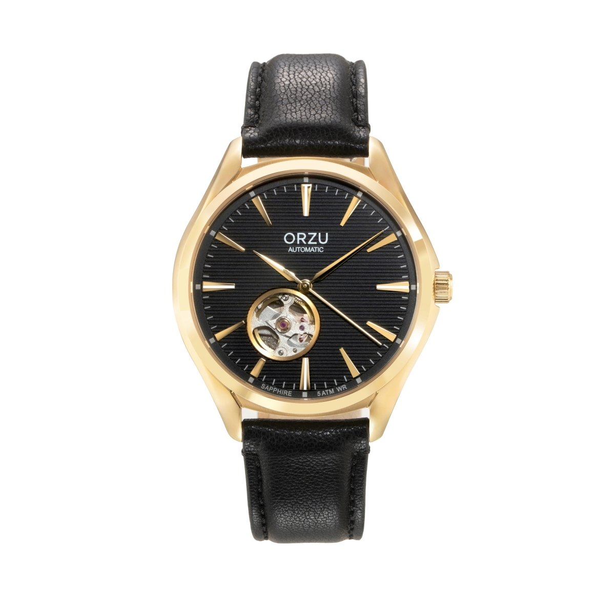 Orzu Watches - Automatic - Black Gold Interchangeable Leather