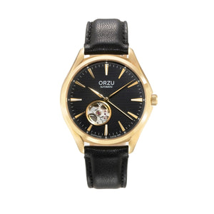 Orzu Watches - Automatic - Black Gold Interchangeable Leather