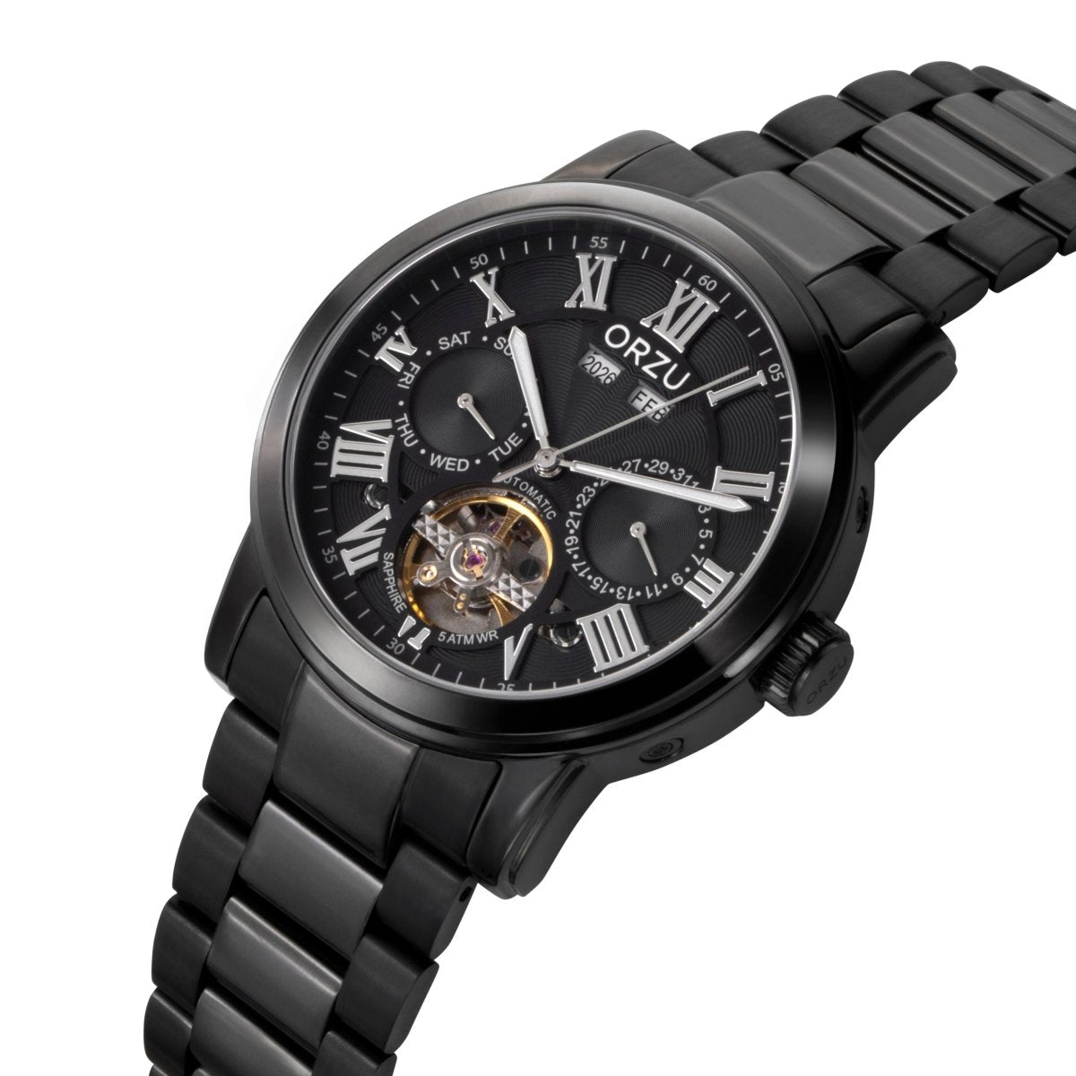 Orzu Watches - Automatic - Black Steel Bracelet
