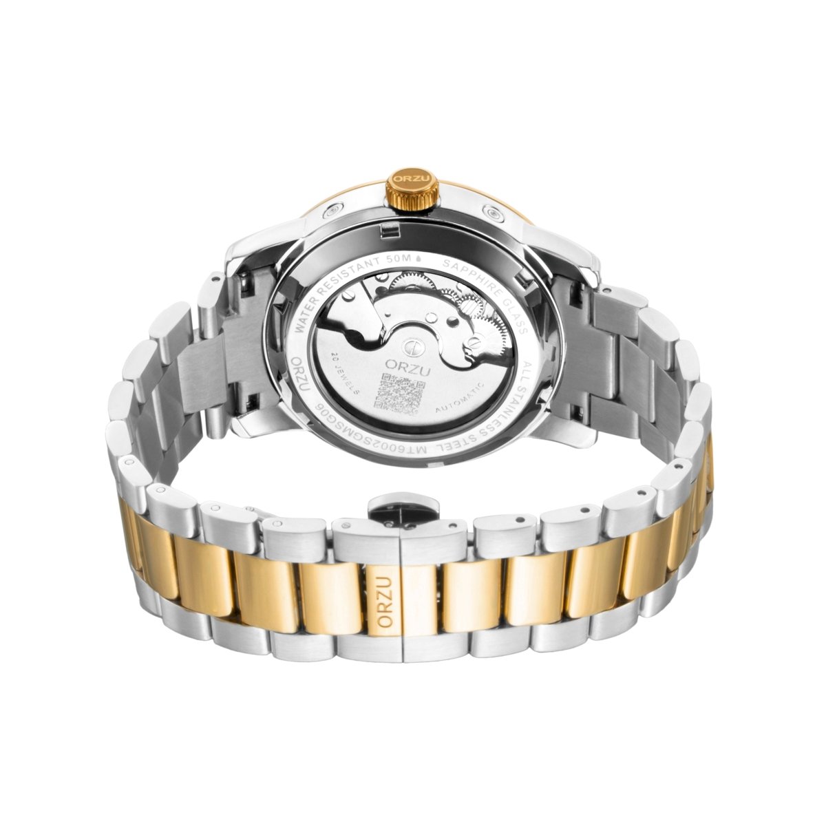 Orzu Watches - Automatic - White Gold Steel Bracelet