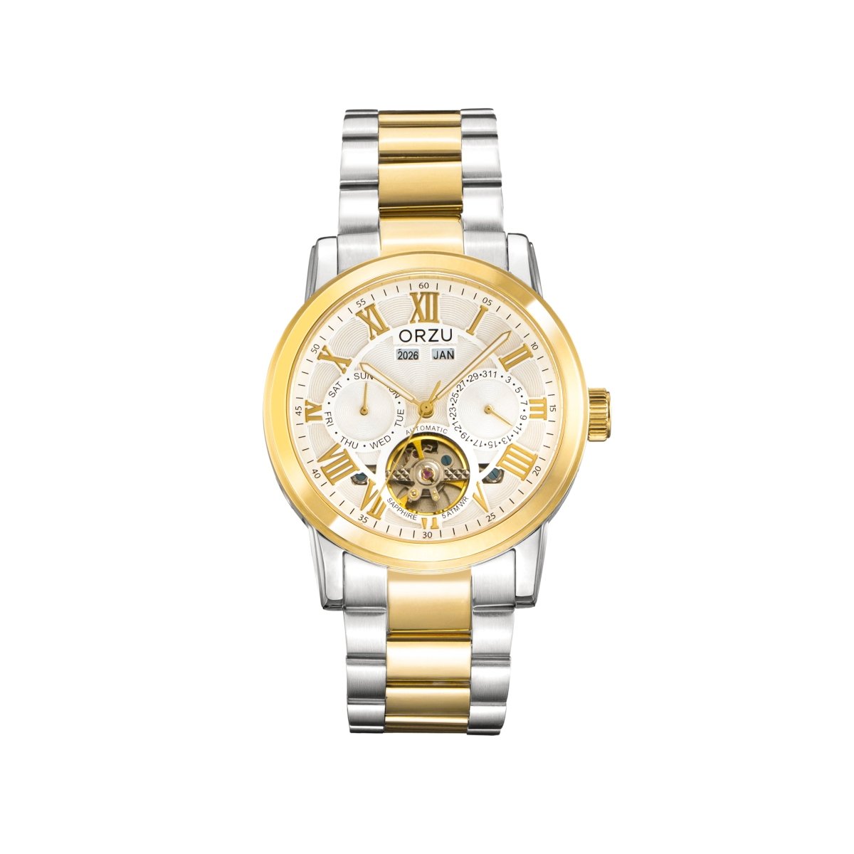 Orzu Watches - Automatic - White Gold Steel Bracelet