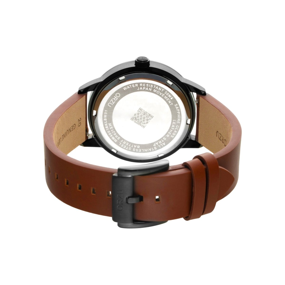 Orzu Watches - Black Multifunction - Interchangeable Leather Strap
