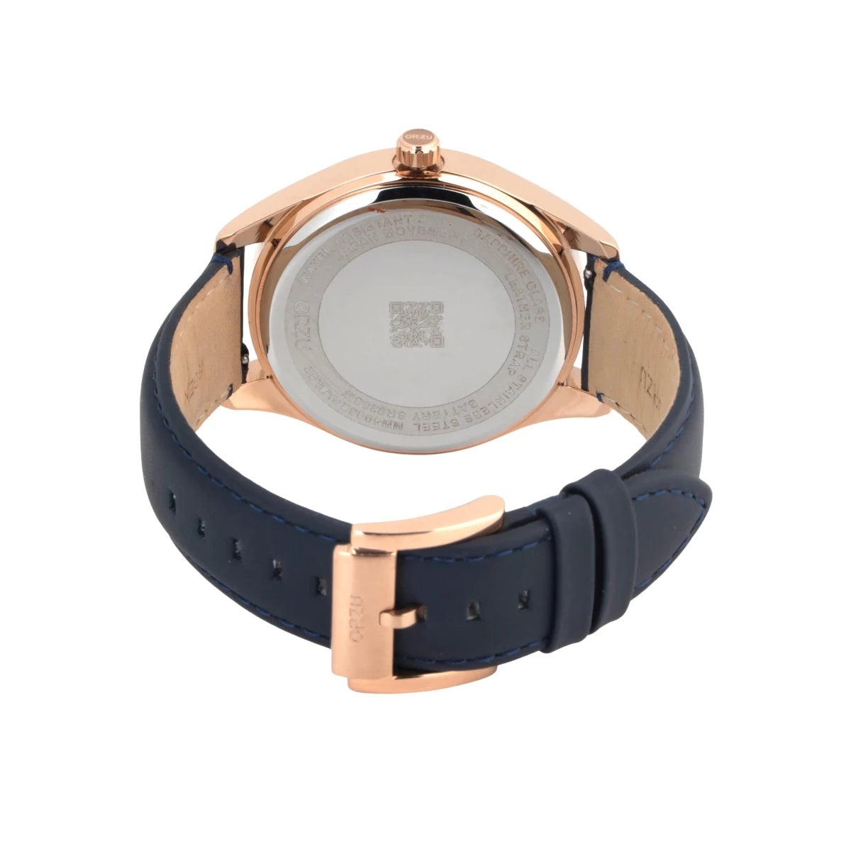 Orzu Watches - Blue Dial Leather Strap Men’s Watch