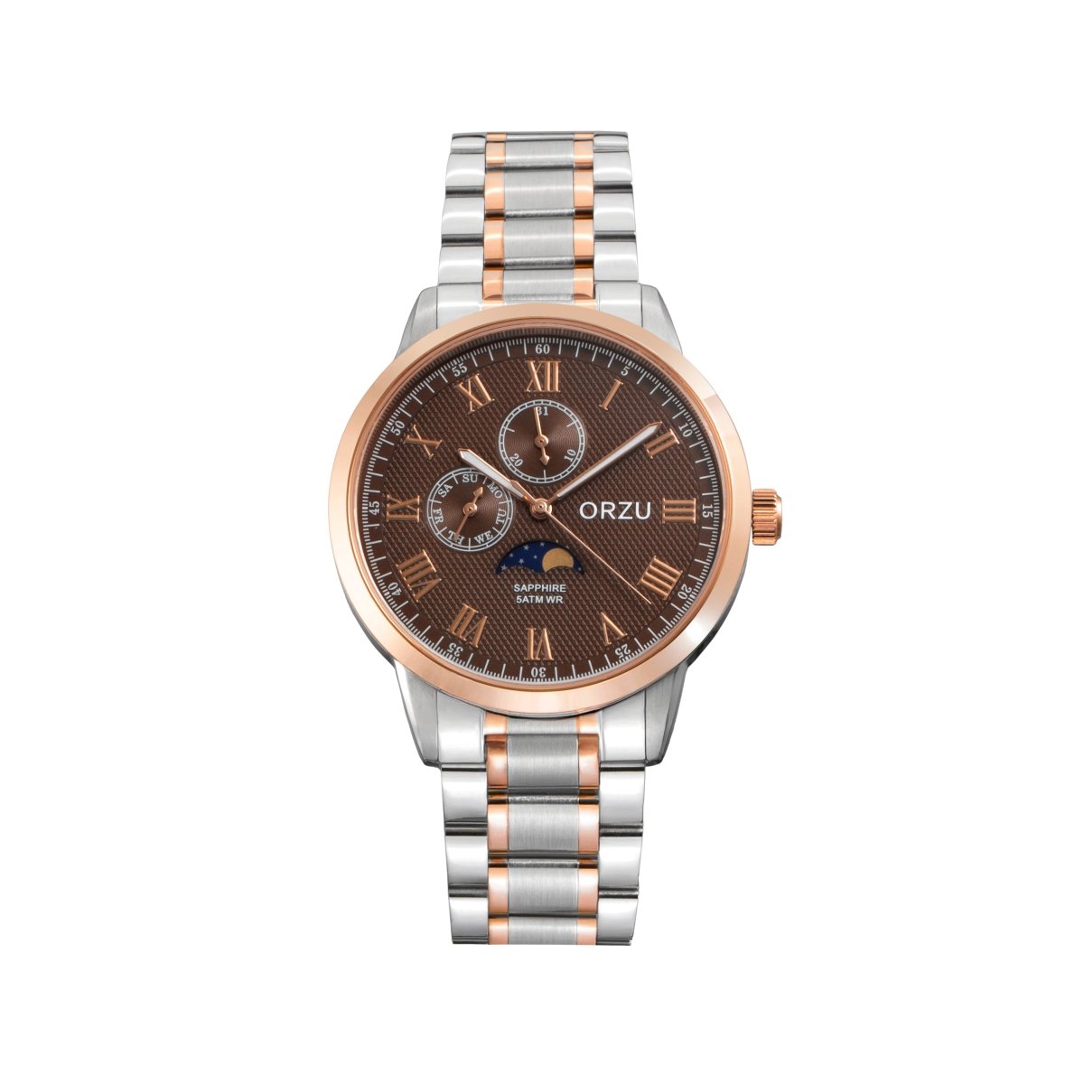 Orzu Watches - Caramel Brown Multifunction - Solid Stainless Steel