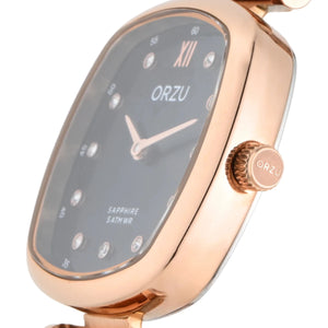 Orzu Watches - ORZU Analog Black Tonneau Dial Women's Watch